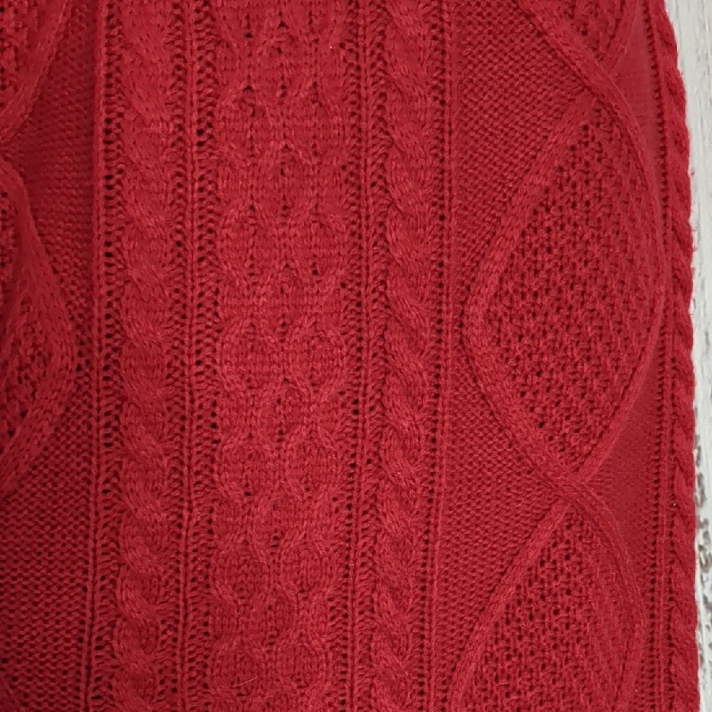 Fashion Nova Red Fisherman's Cable knit  Sweater Skirt Knee Length - Picture 2 of 9